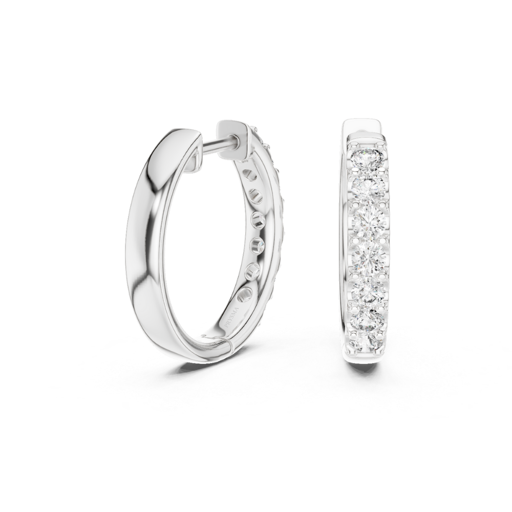 Classic Round Diamond Hoop Earrings