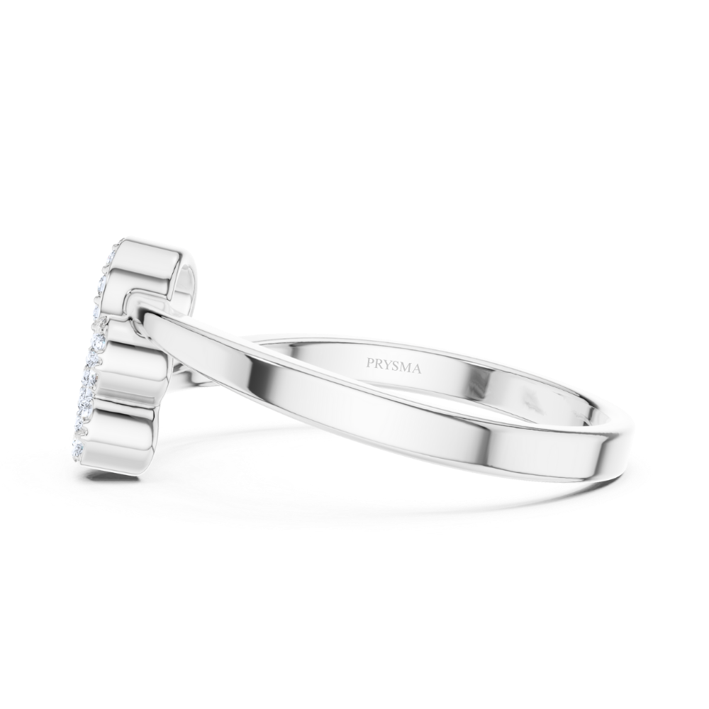 Diamond-Studded Love Initial Ring