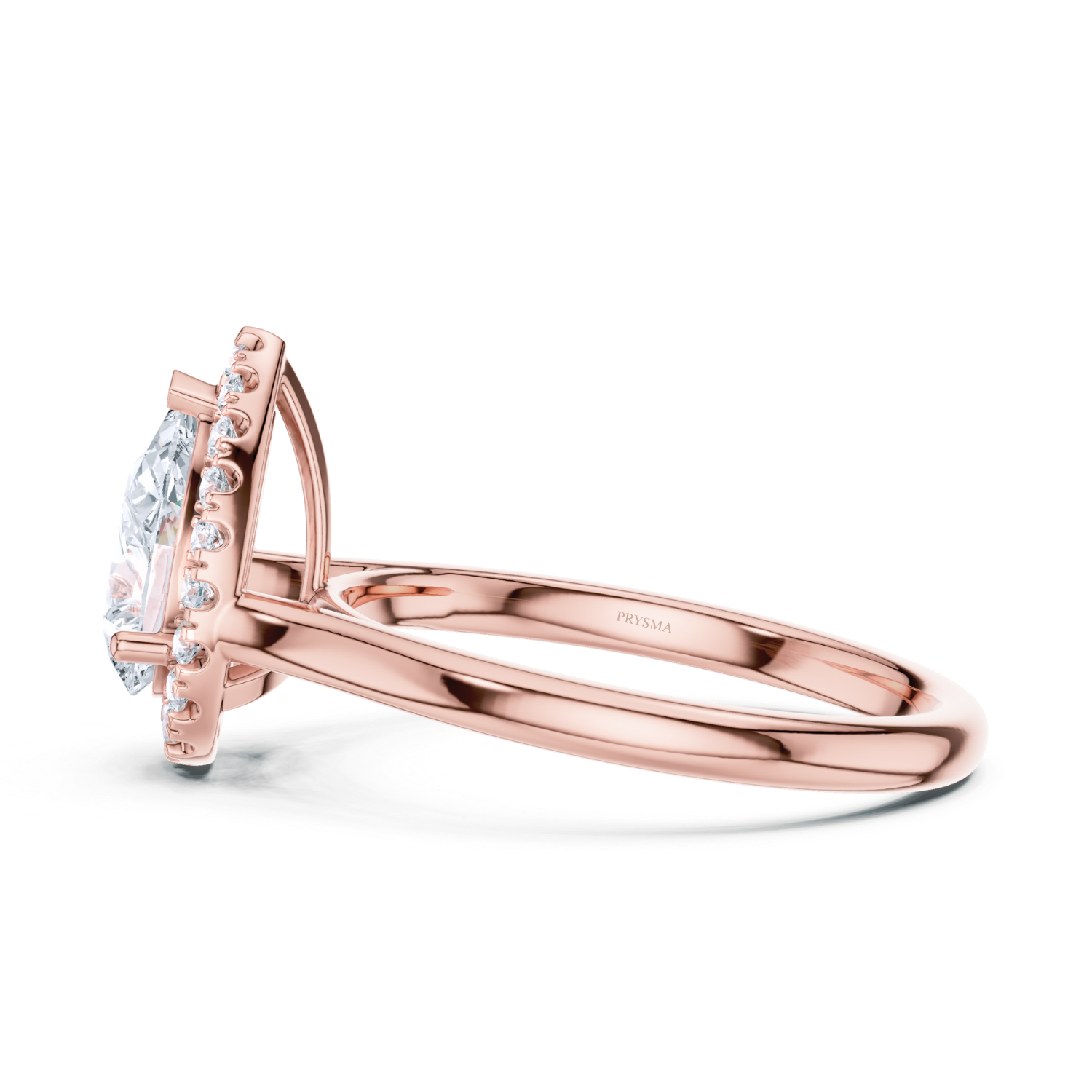 Pear-Shaped Halo Diamond Ring