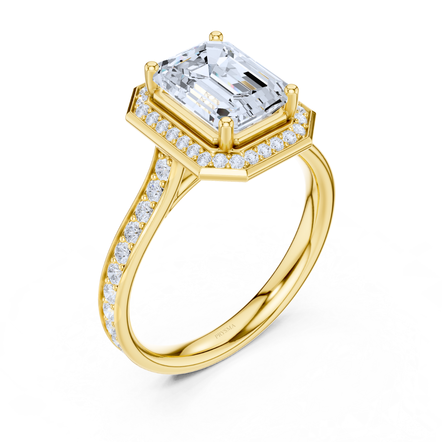 Emerald Majesty Halo Ring