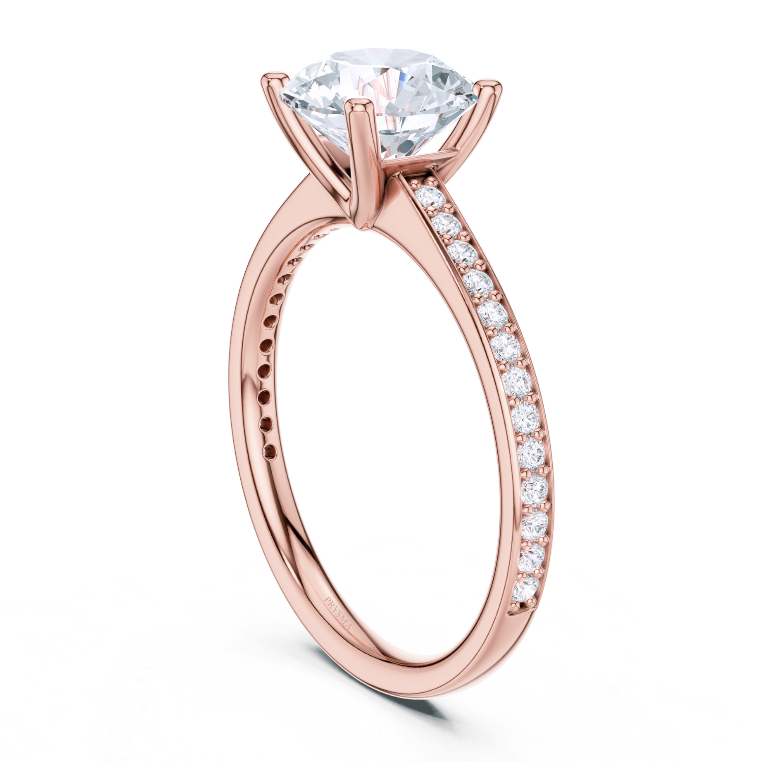 Classic Pave Solitaire Diamond Ring