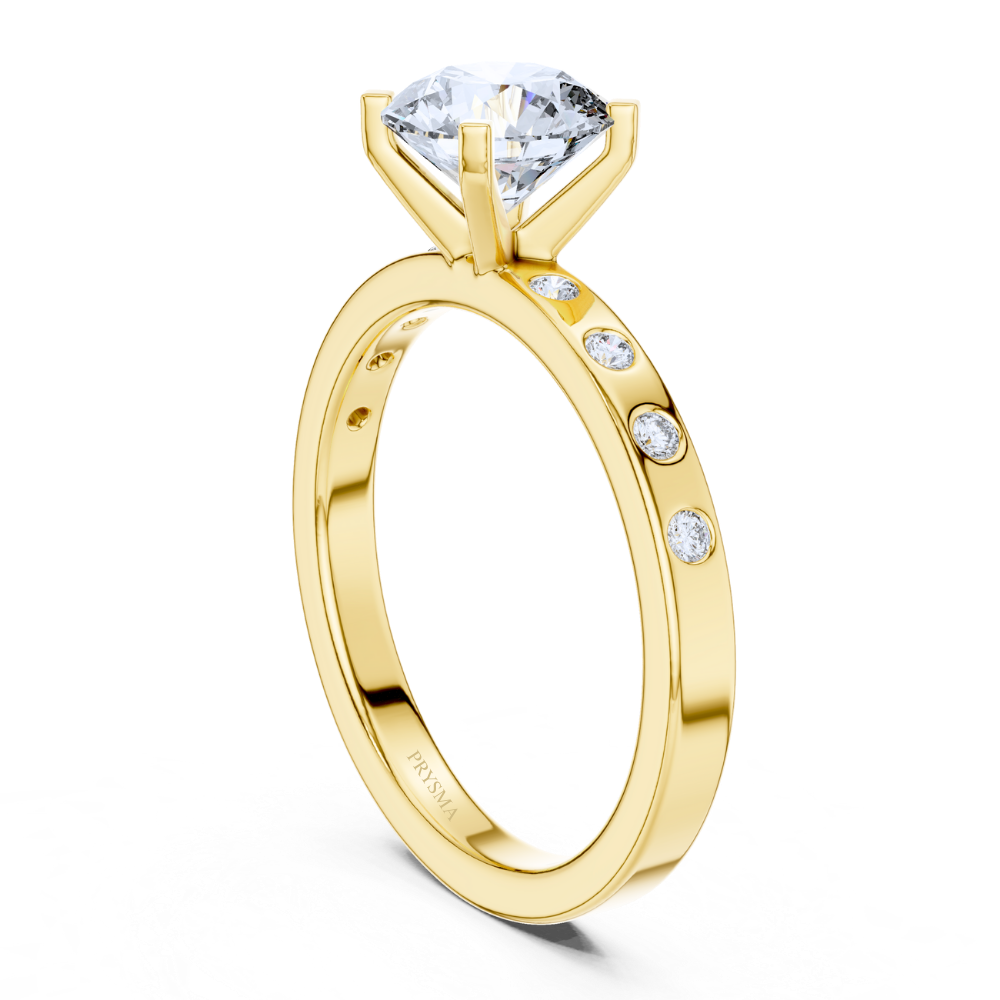 Golden Grace Round Cut Channel-Set Ring