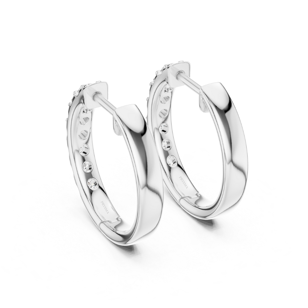 Classic Round Diamond Hoop Earrings