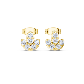 Blossom Crown Diamond Stud Earrings
