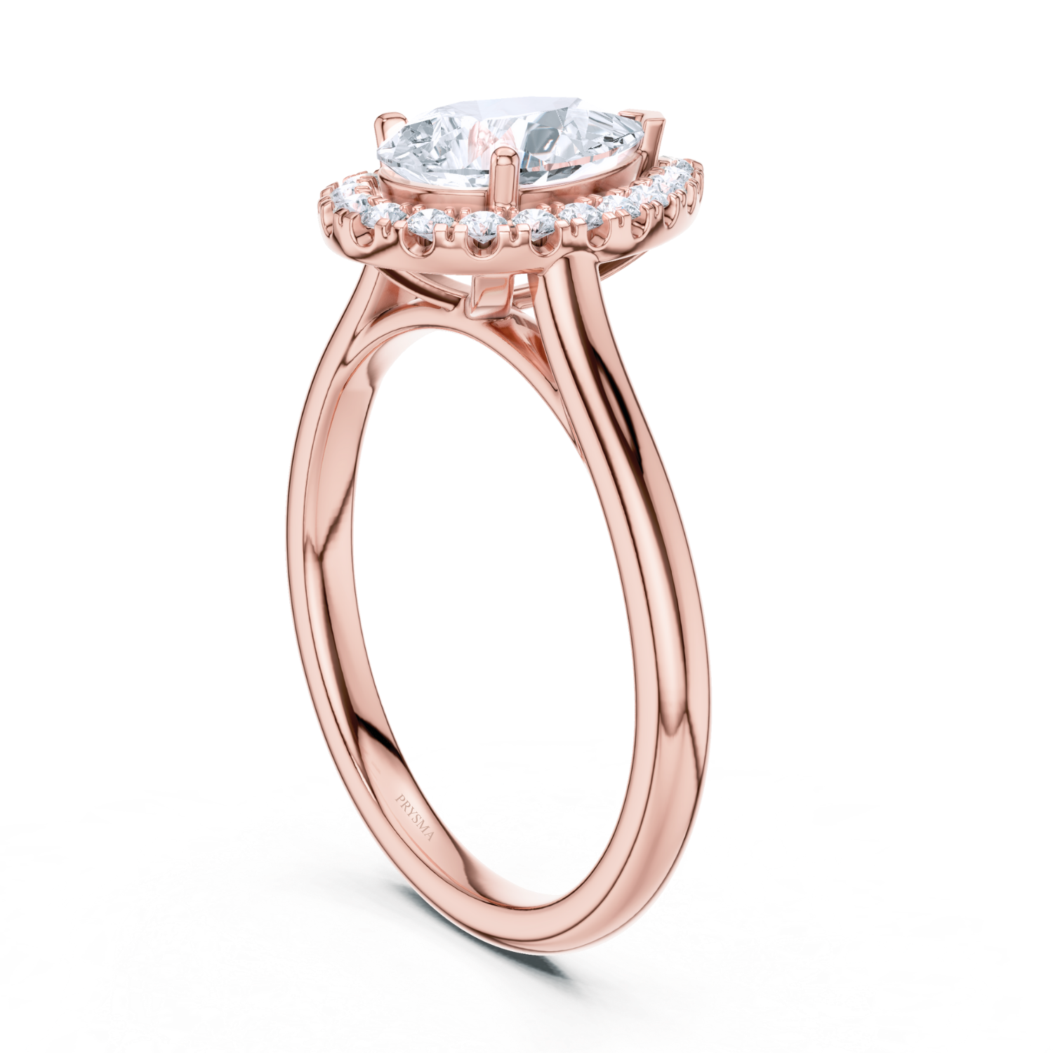 Pear-Shaped Halo Diamond Ring