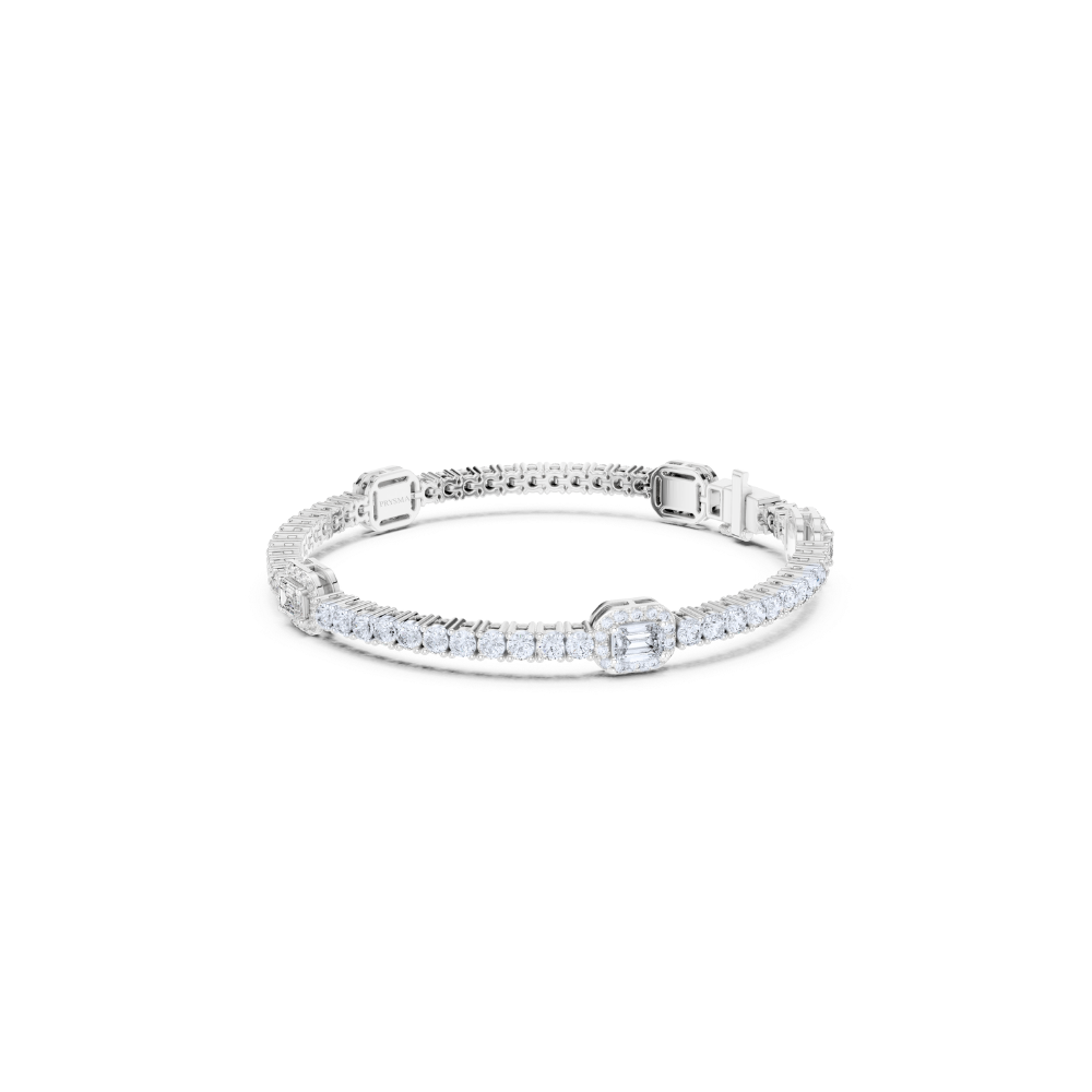 Heirloom Emerald Halo Diamond Bracelet