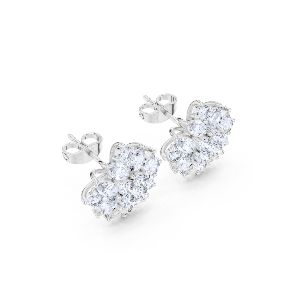 Diamond Bloom Marquise Studs