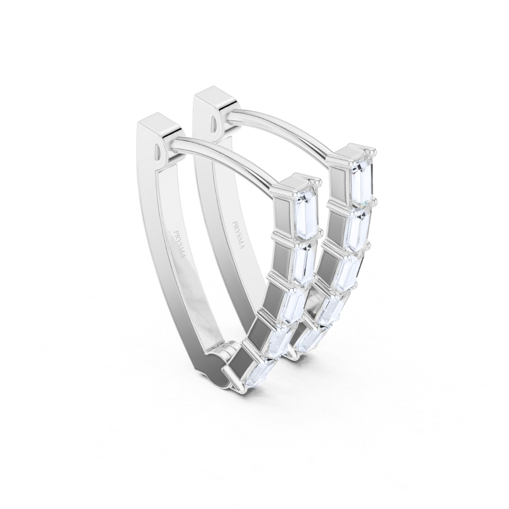 Sleek Stack Diamond Bar Earrings