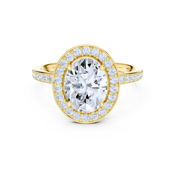 Halo Diamond Ring With Pave Band