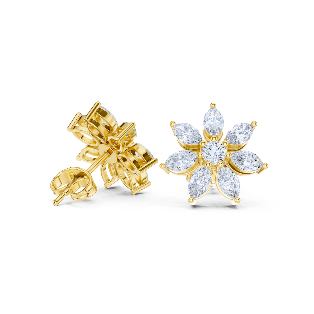 Radiant Petal Diamond Studs