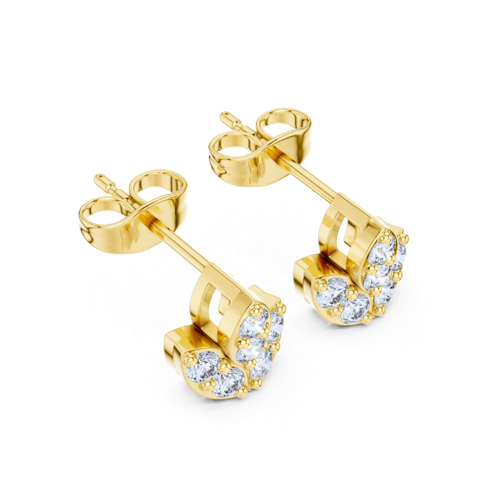 Blossom Crown Diamond Stud Earrings