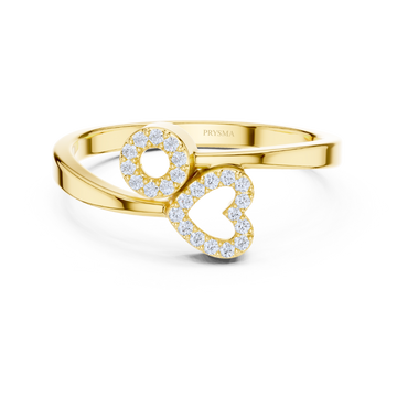 Diamond-Studded Love Initial Ring
