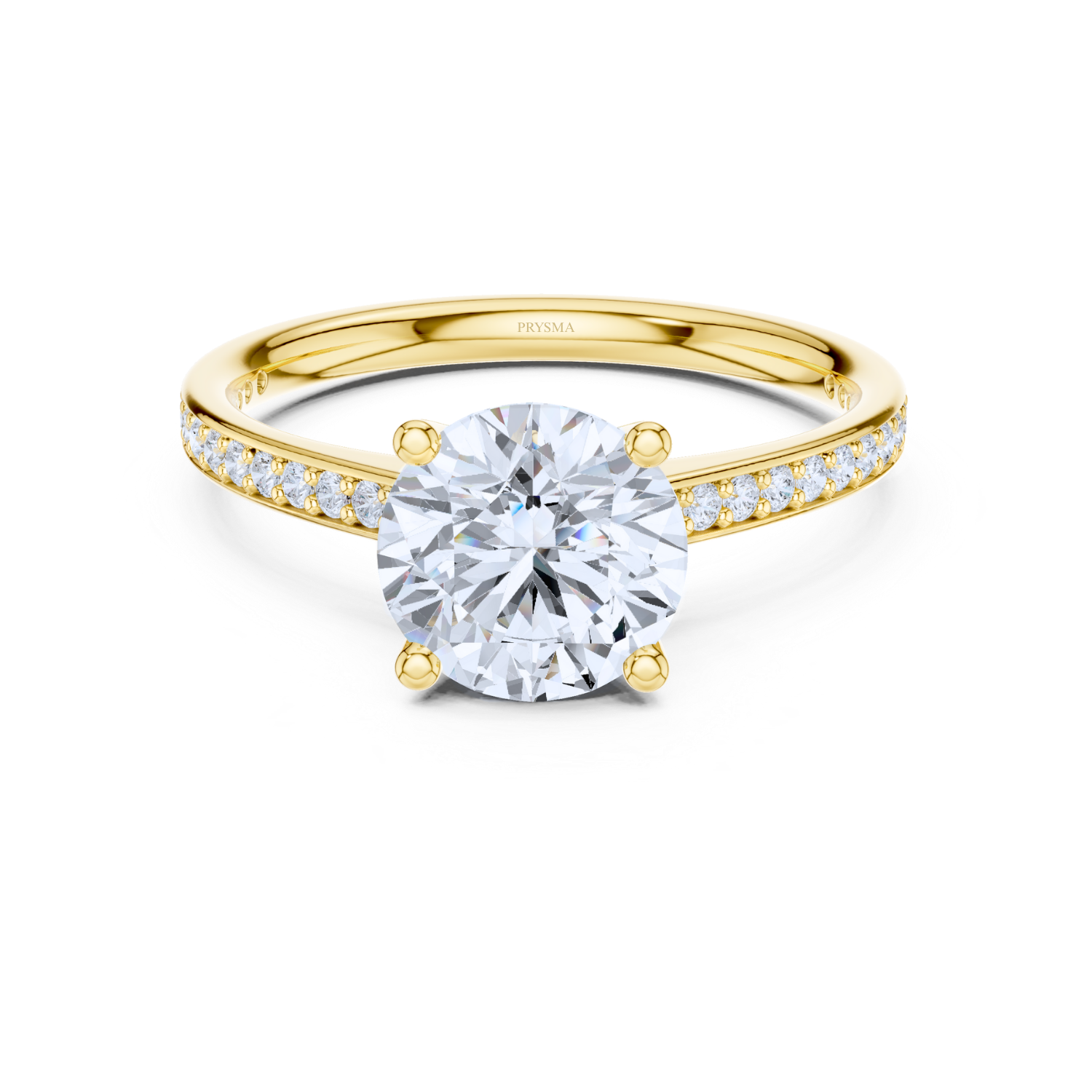 Classic Pave Solitaire Diamond Ring