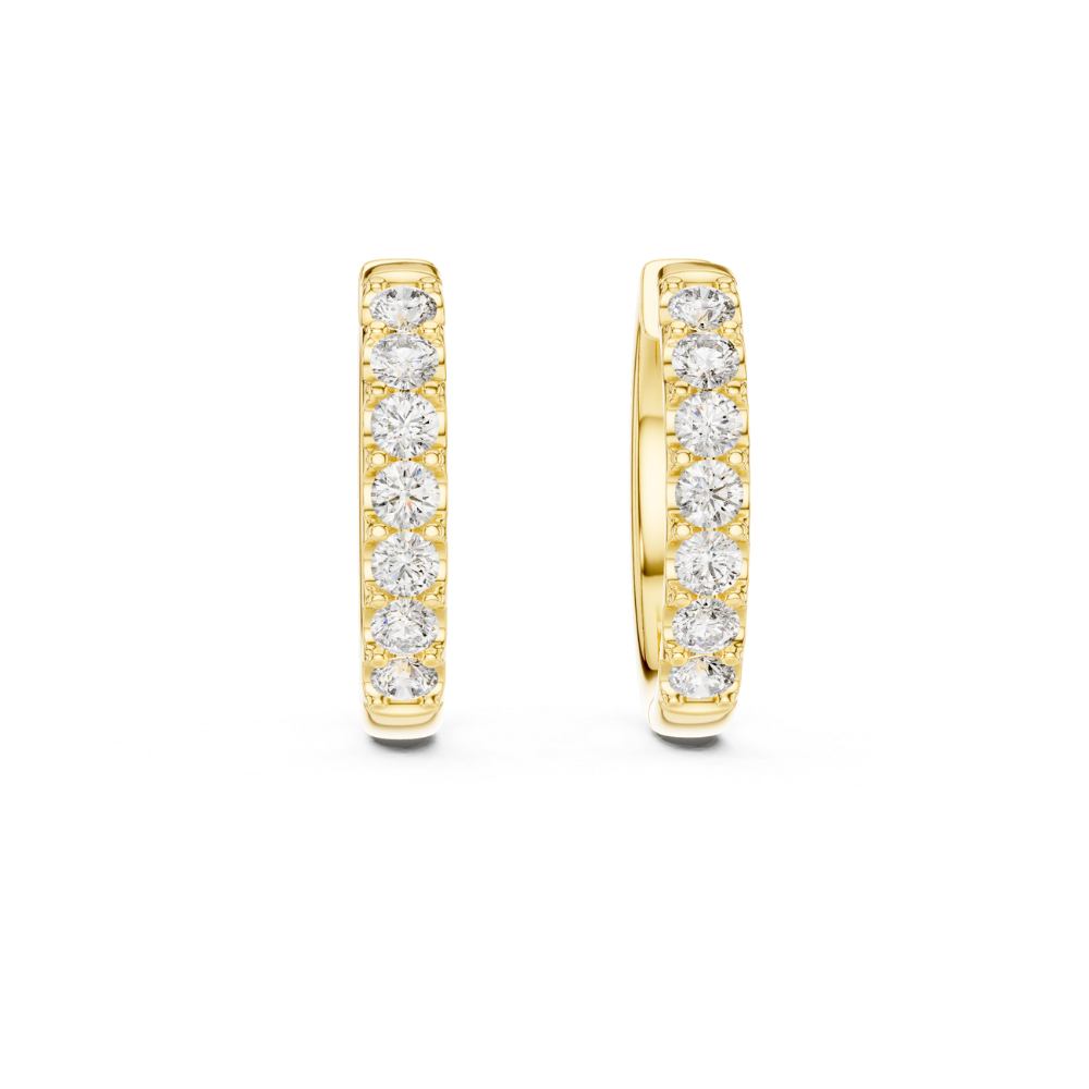 Classic Round Diamond Hoop Earrings