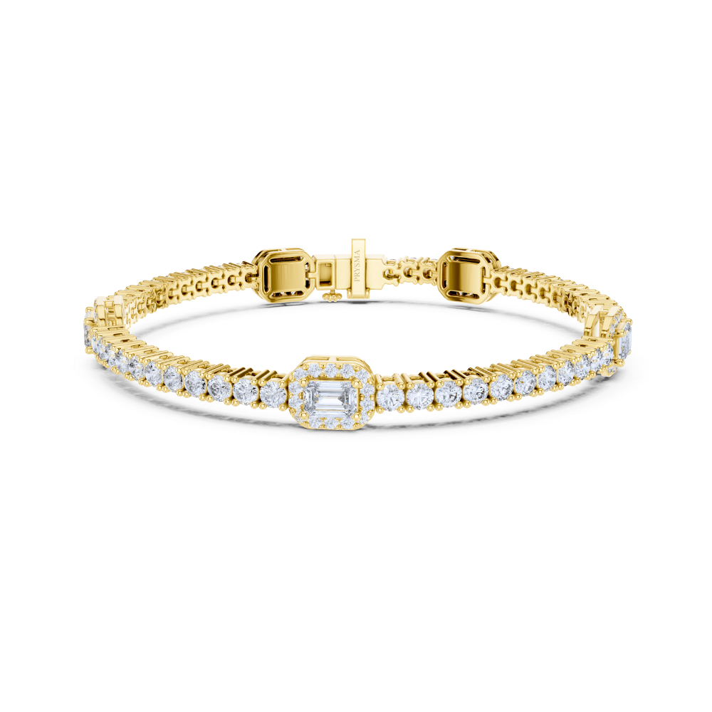 Heirloom Emerald Halo Diamond Bracelet