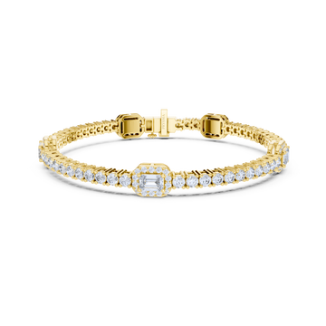 Heirloom Emerald Halo Diamond Bracelet