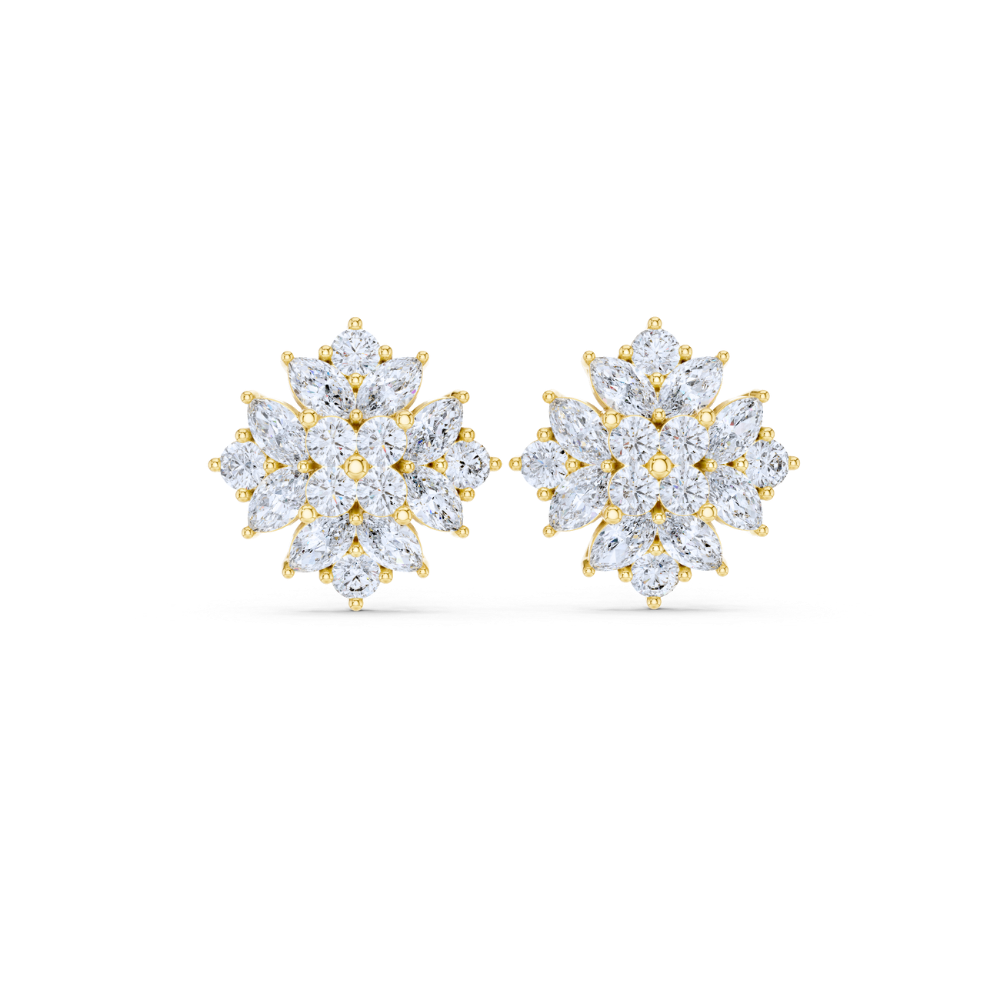 Diamond Bloom Marquise Studs