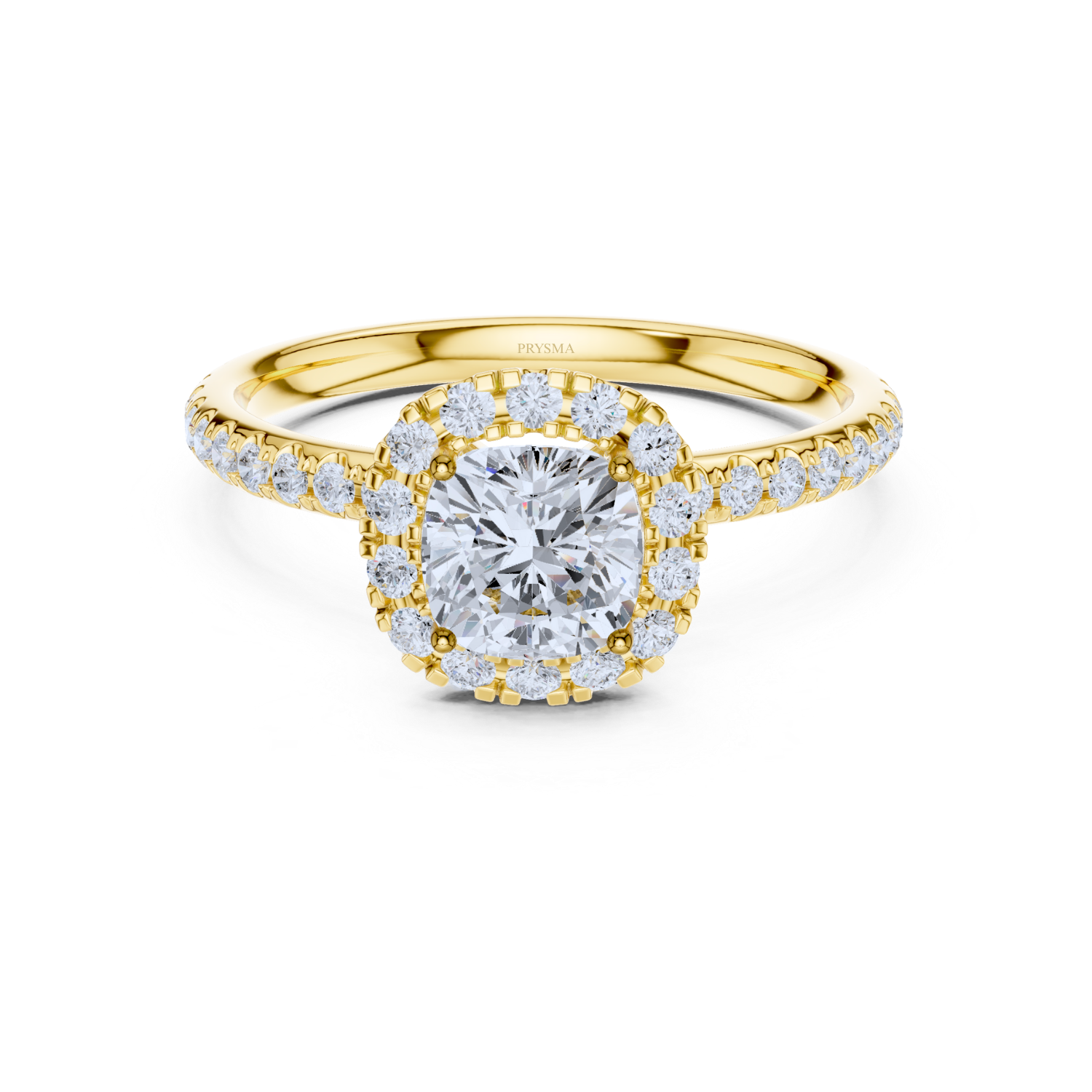 Cushion Halo Pave Diamond Ring