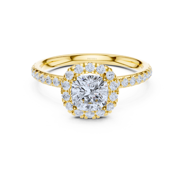 Cushion Halo Pave Diamond Ring