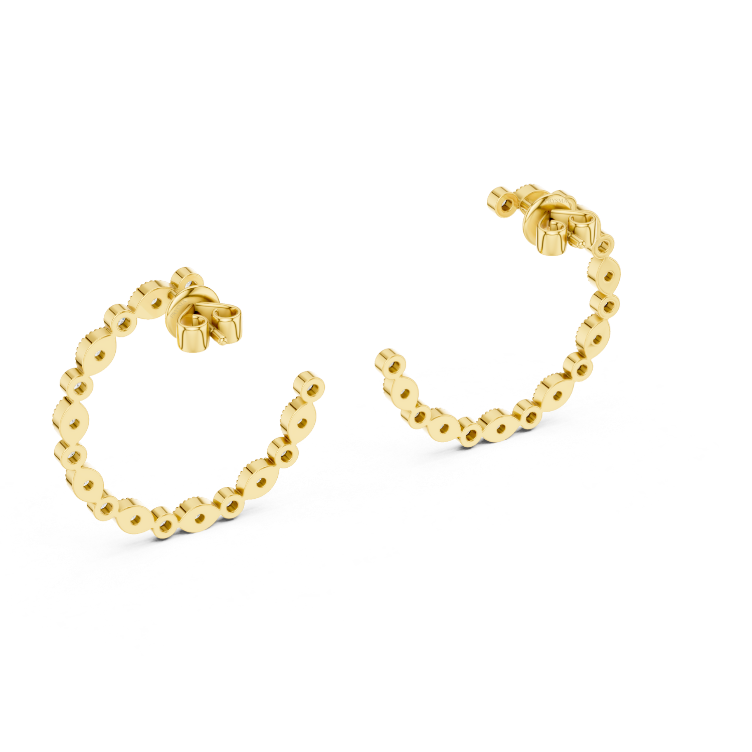 Marquise Bezel Diamond Hoop Earrings