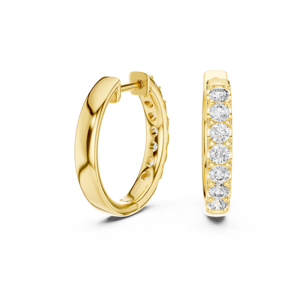 Classic Round Diamond Hoop Earrings