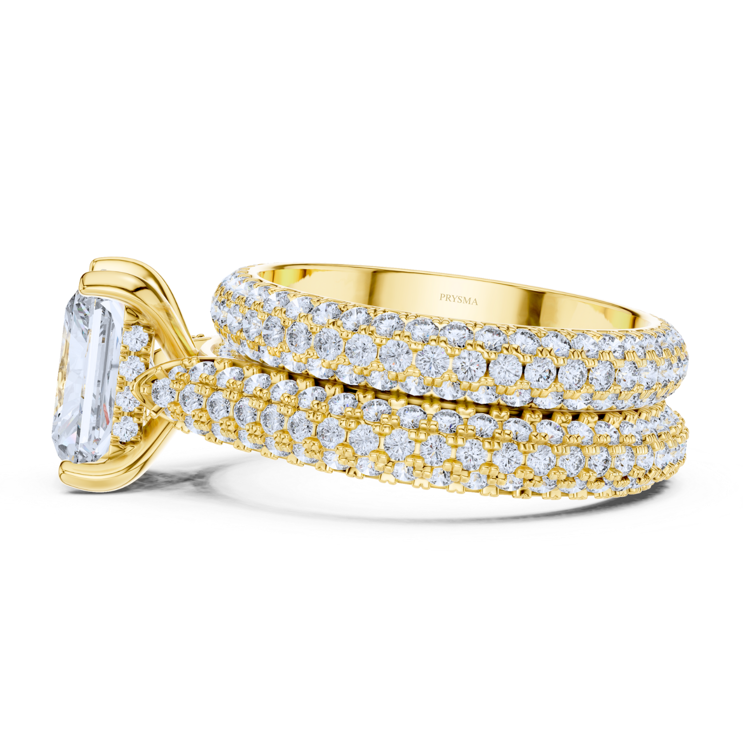 Round Center Stone 4 Prong Pave Diamond