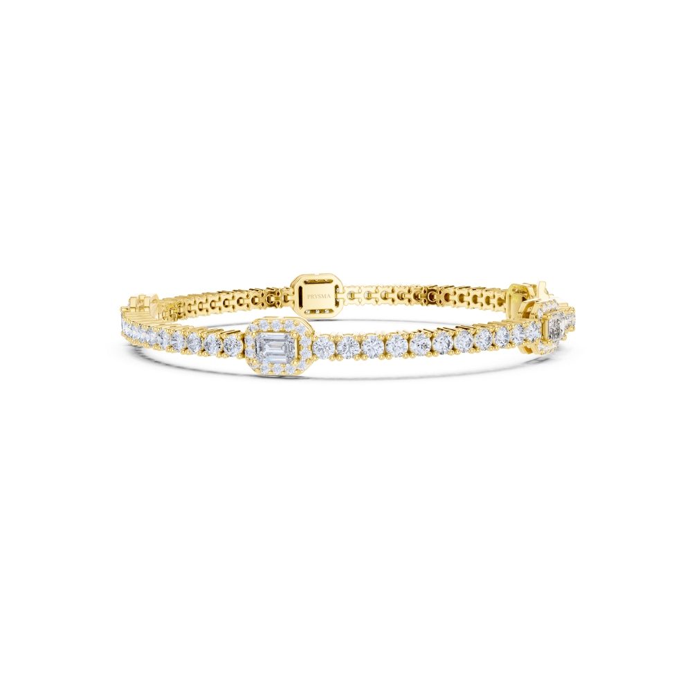 Heirloom Emerald Halo Diamond Bracelet