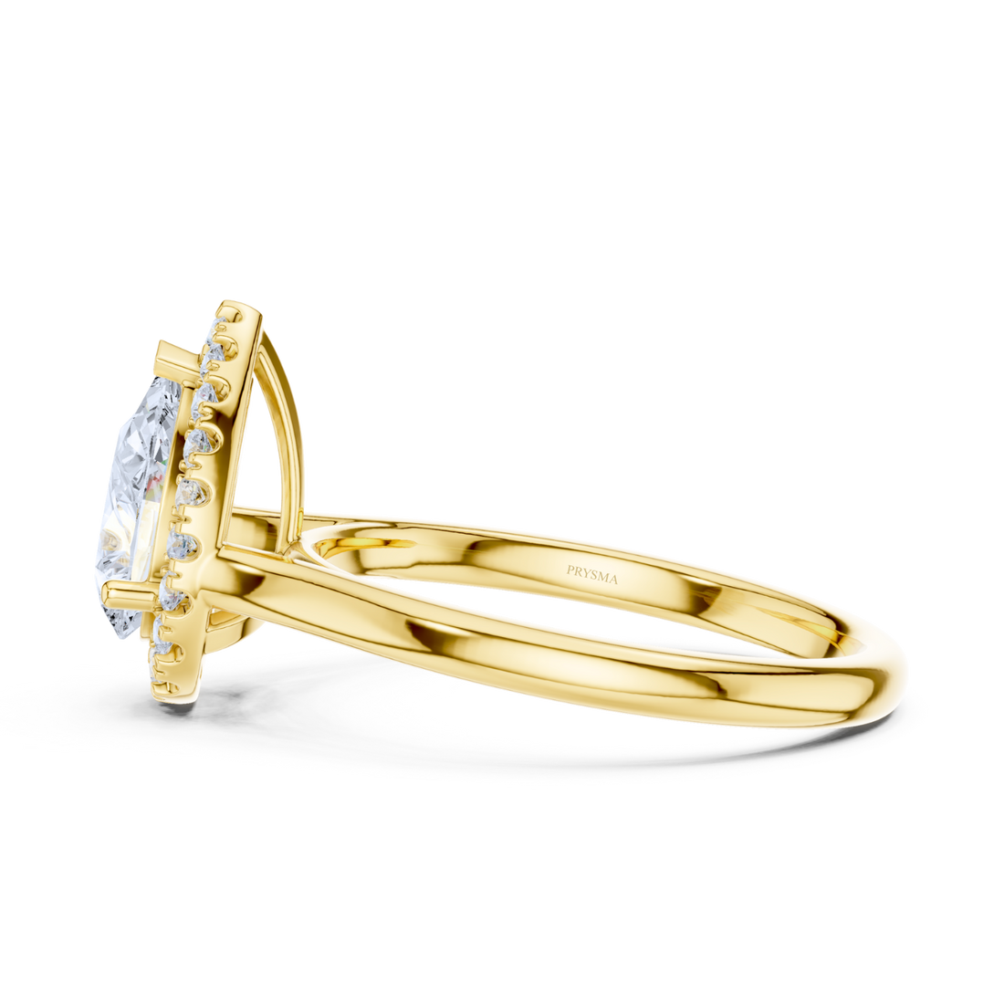 Pear-Shaped Halo Diamond Ring