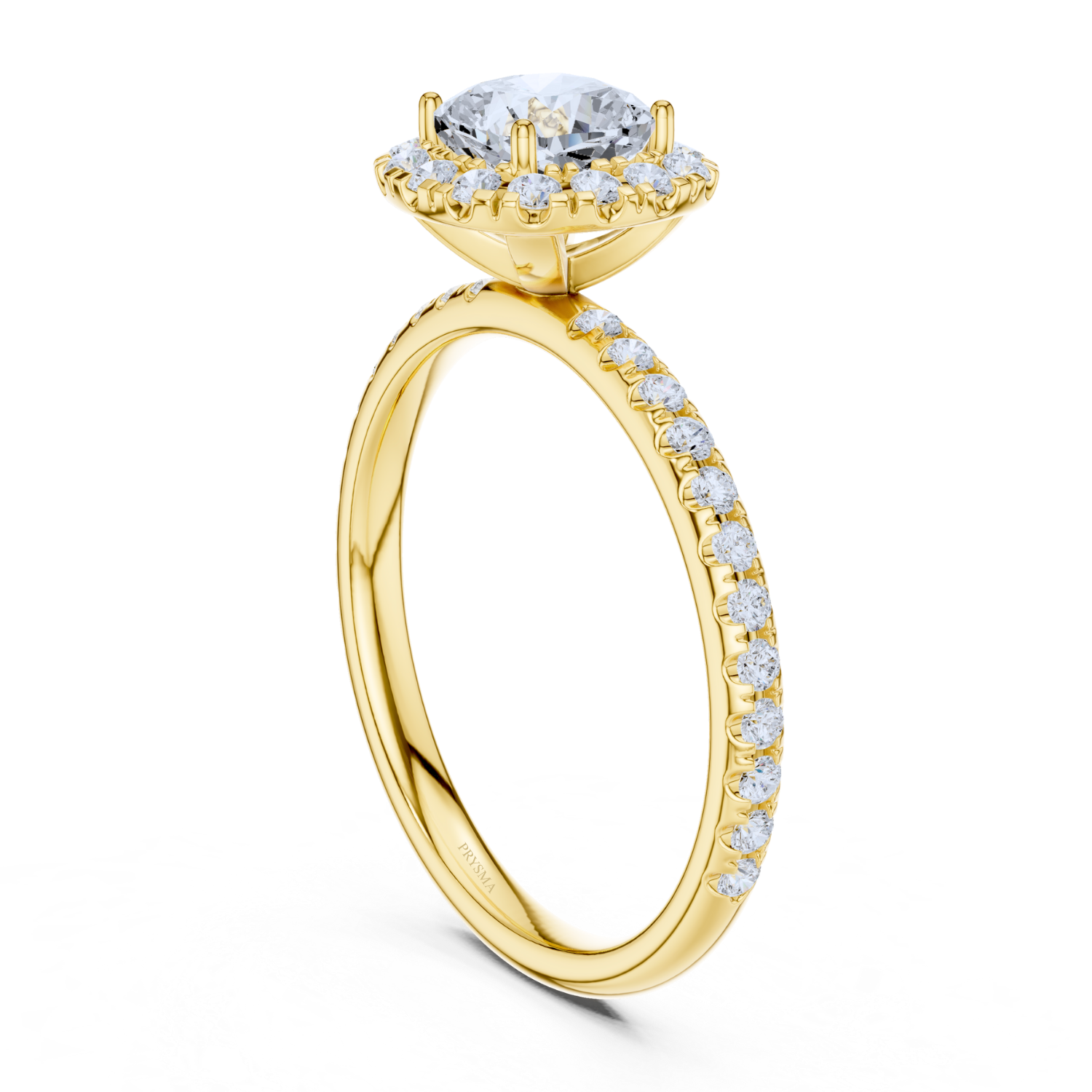 Cushion Halo Pave Diamond Ring