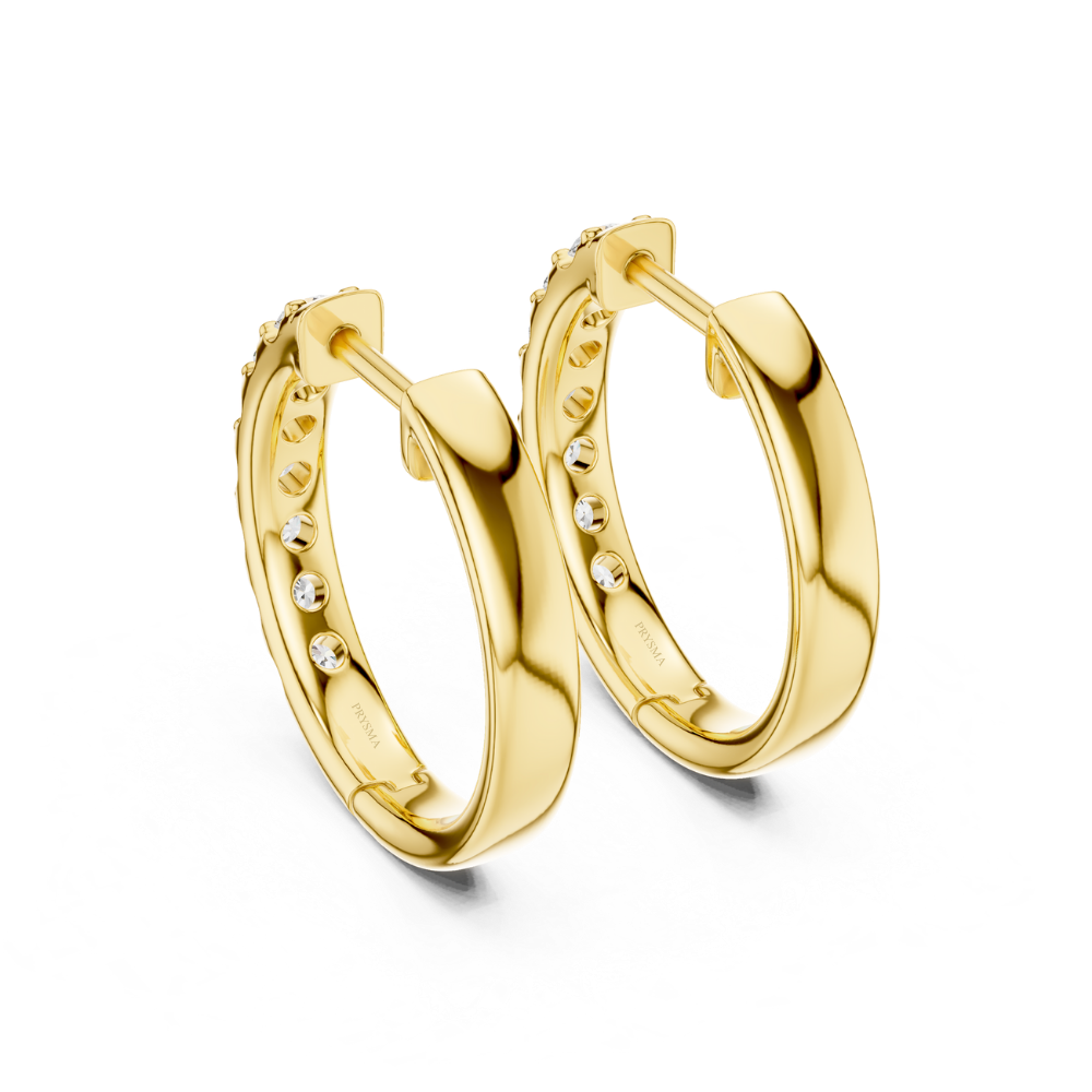 Classic Round Diamond Hoop Earrings