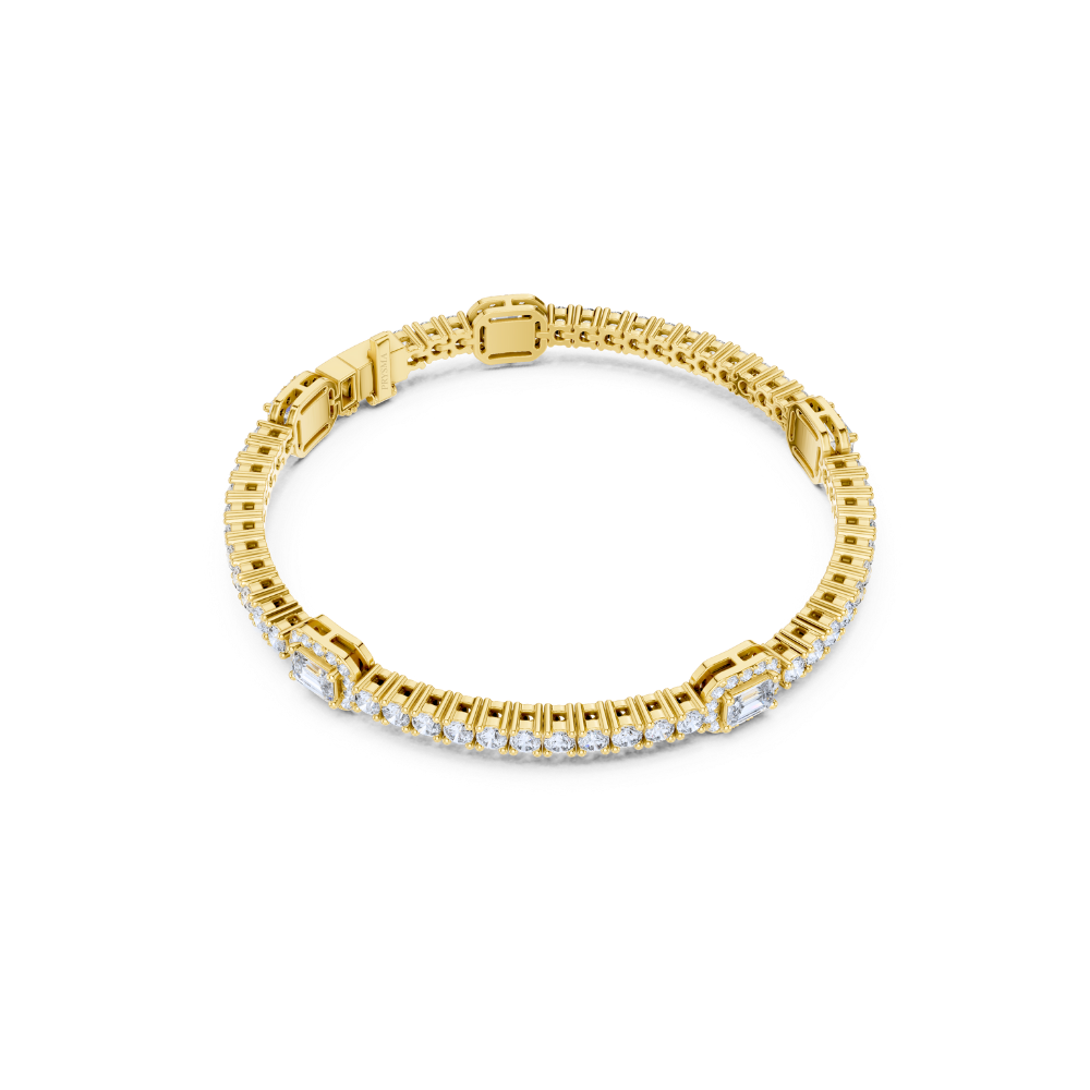 Heirloom Emerald Halo Diamond Bracelet