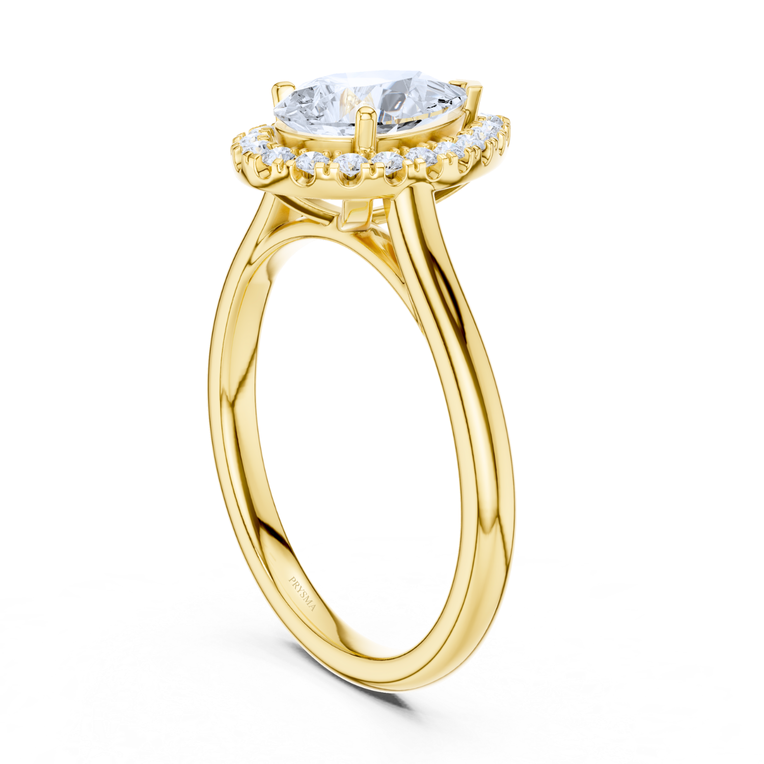 Pear-Shaped Halo Diamond Ring