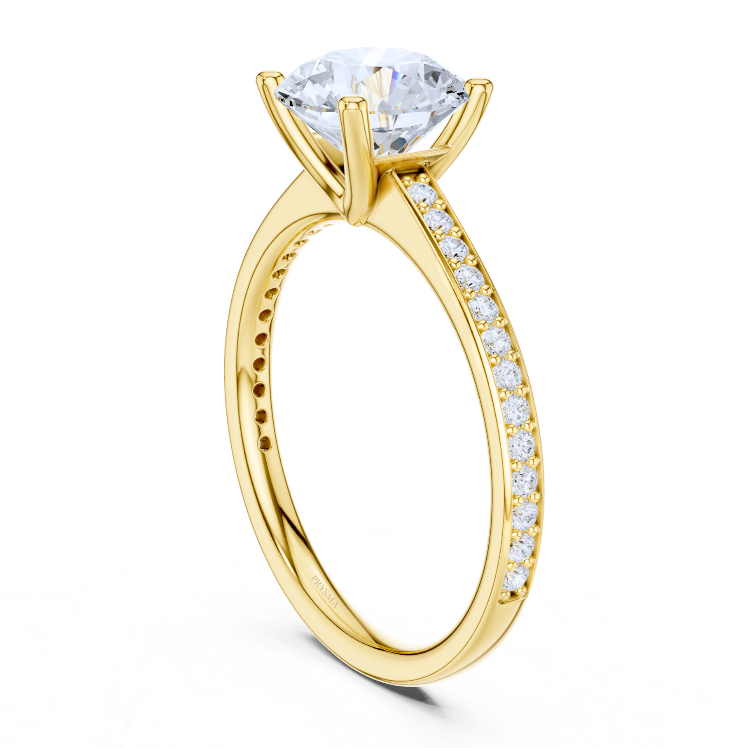 Classic Pave Solitaire Diamond Ring