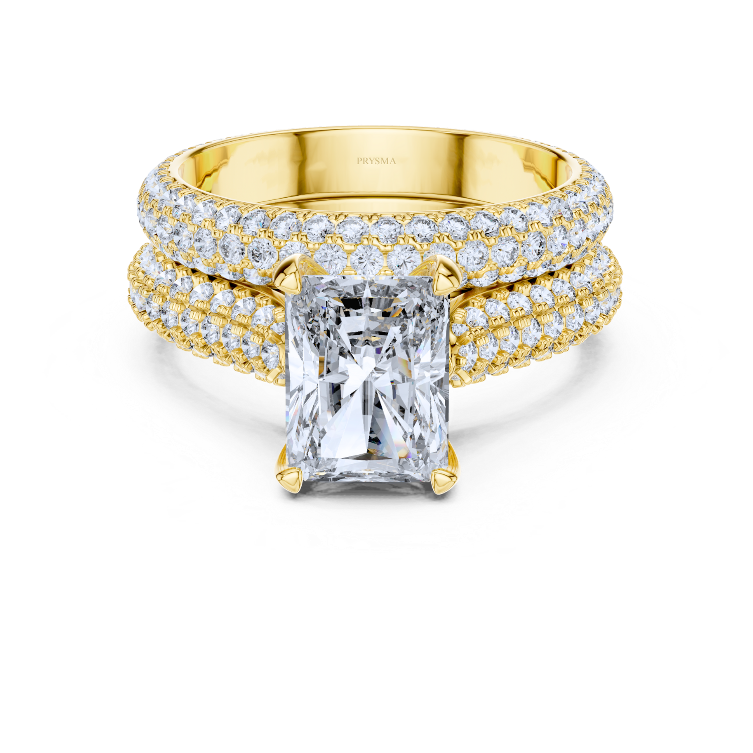 Round Center Stone 4 Prong Pave Diamond