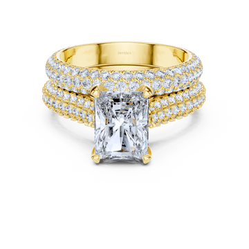 Round Center Stone 4 Prong Pave Diamond