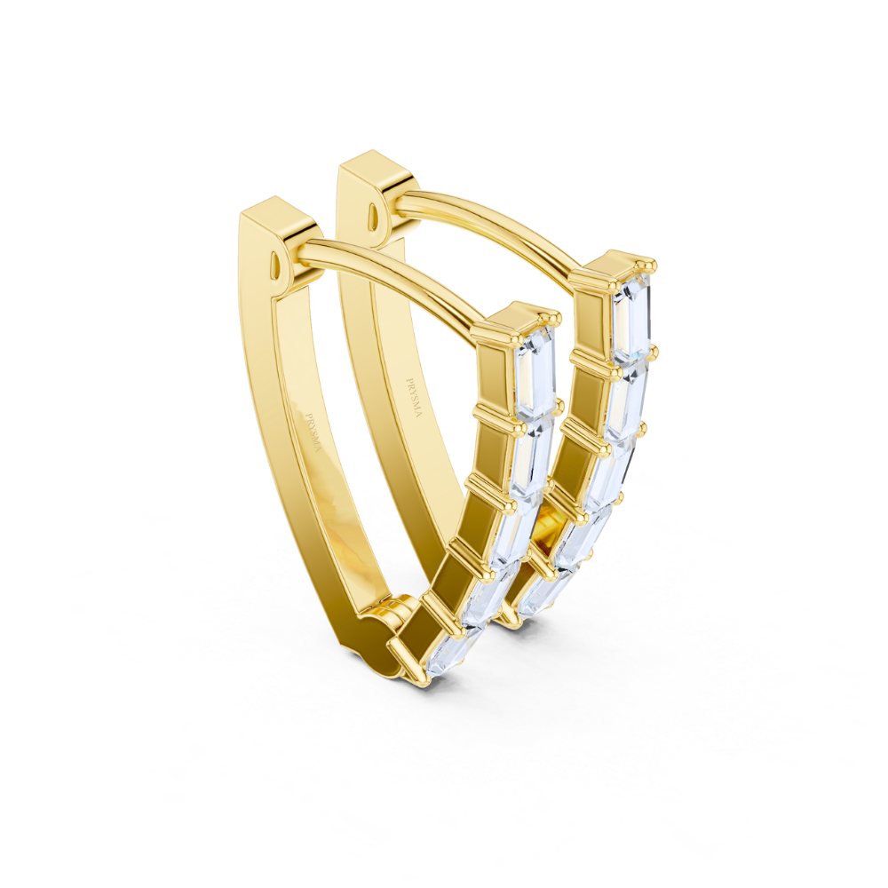 Sleek Stack Diamond Bar Earrings