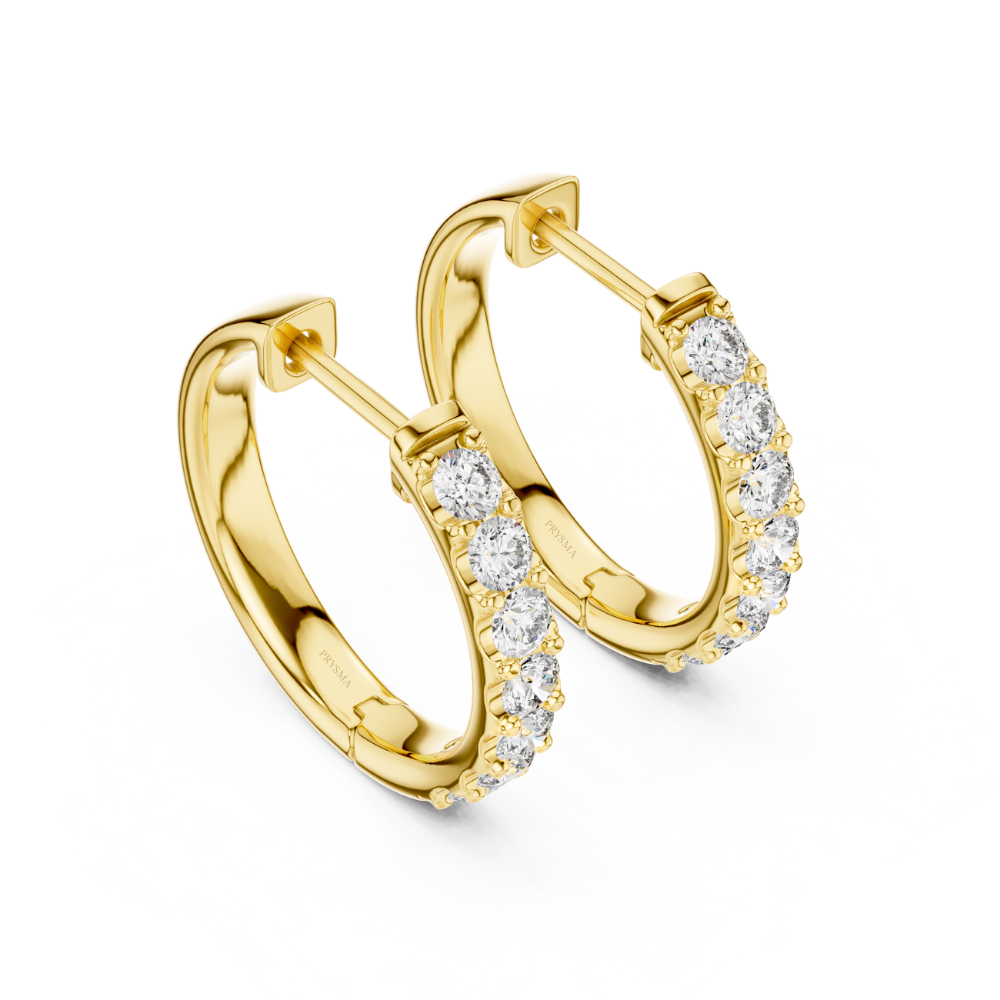 Classic Round Diamond Hoop Earrings