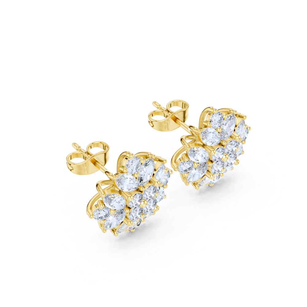 Diamond Bloom Marquise Studs