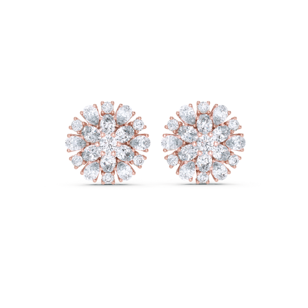 Golden Radiance Floral Studs