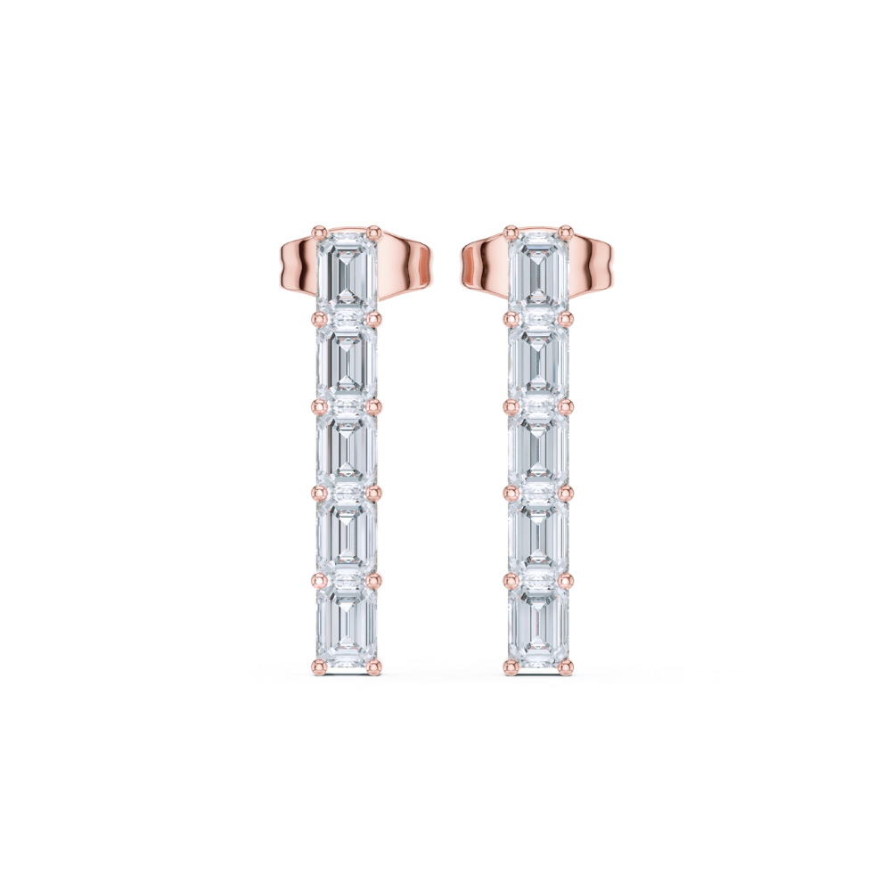 Radiant Line Emerald-Cut Diamond Earrings