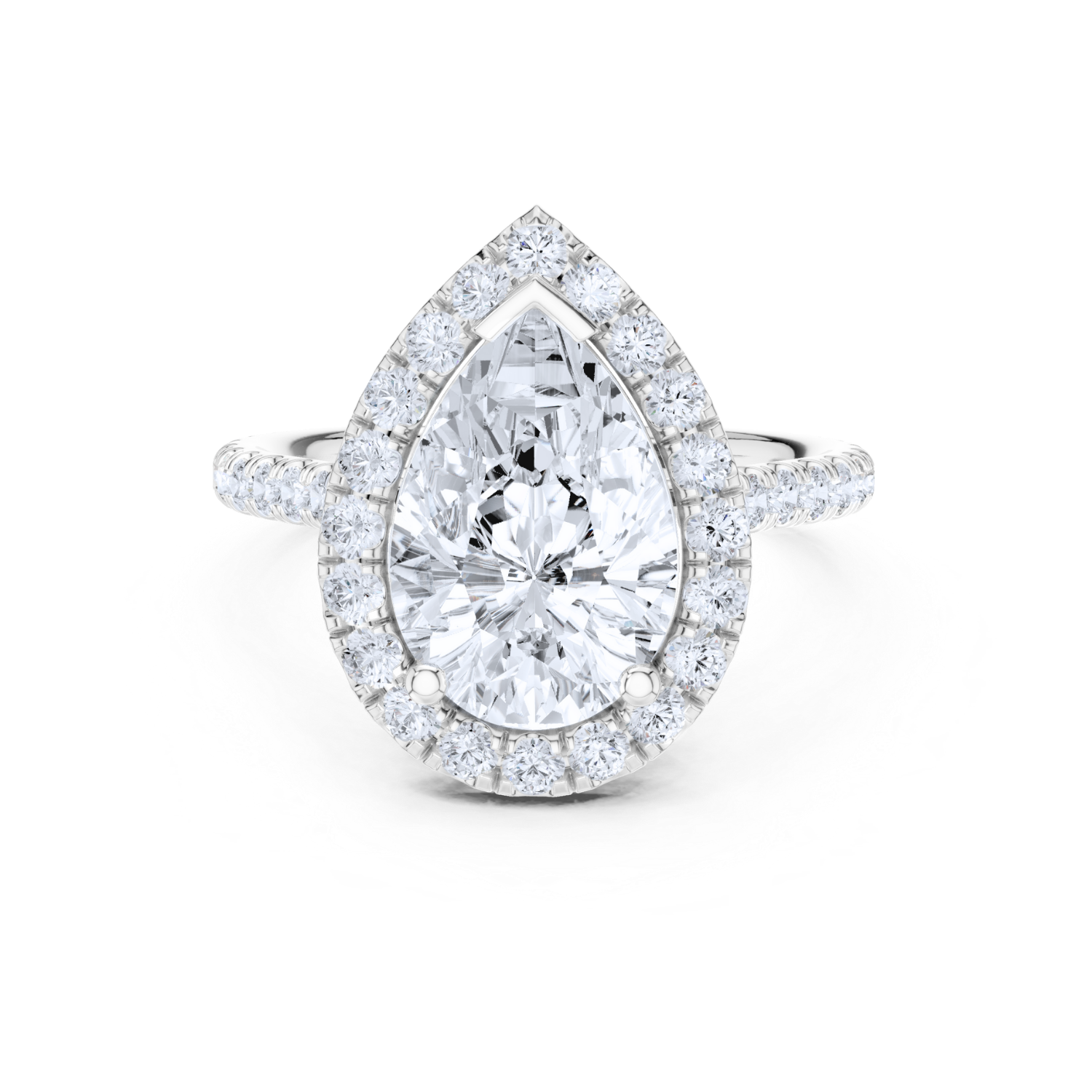Elegant Halo Pave Diamond  Ring