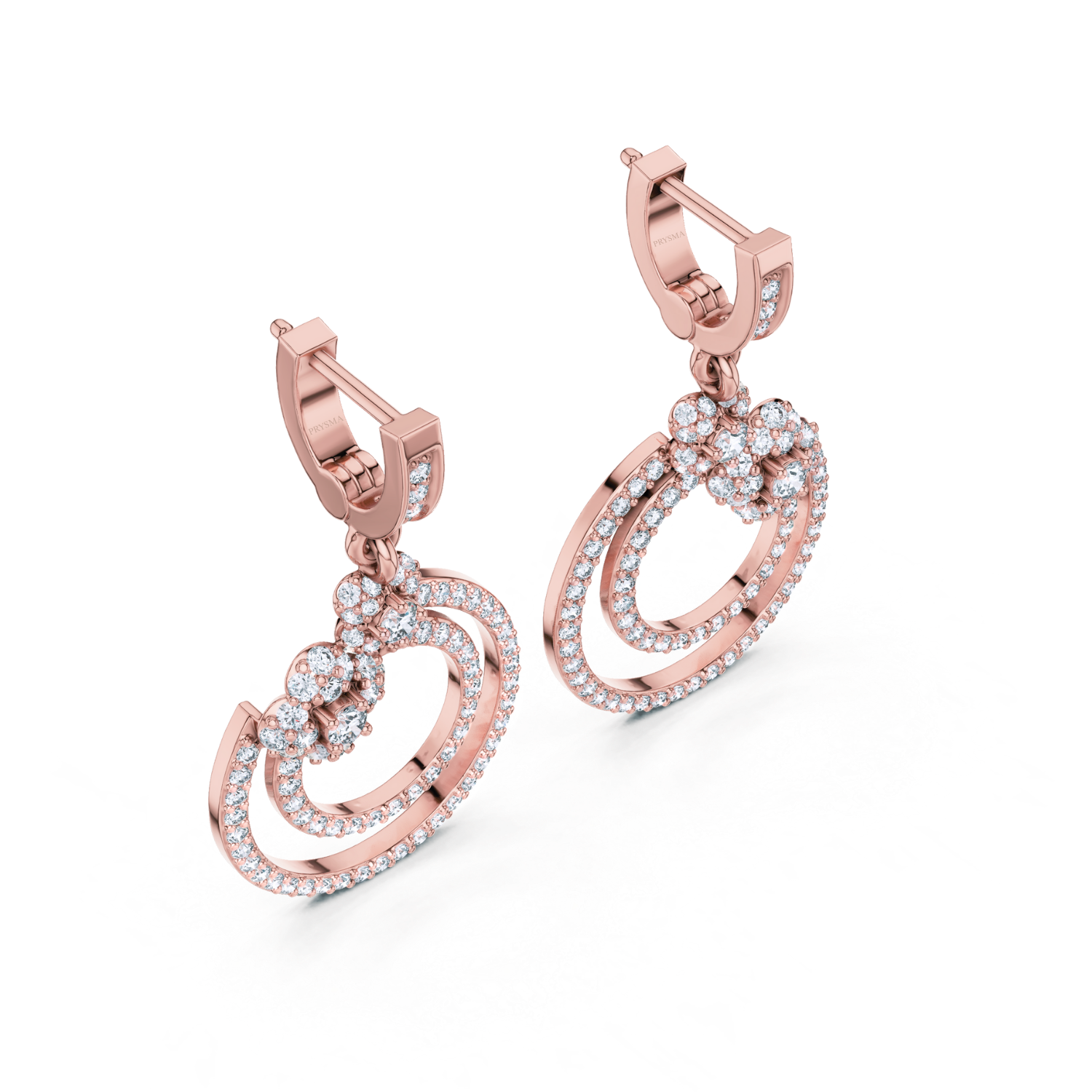 Floral Harmony Dual Circle Drop Earrings