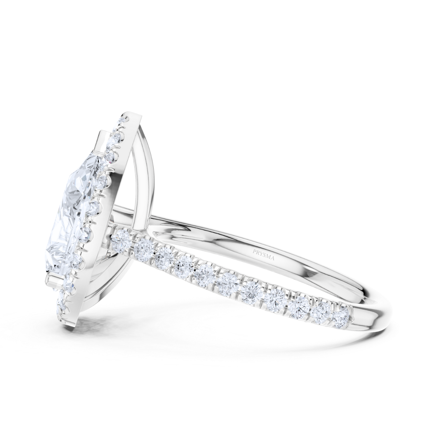 Elegant Halo Pave Diamond  Ring
