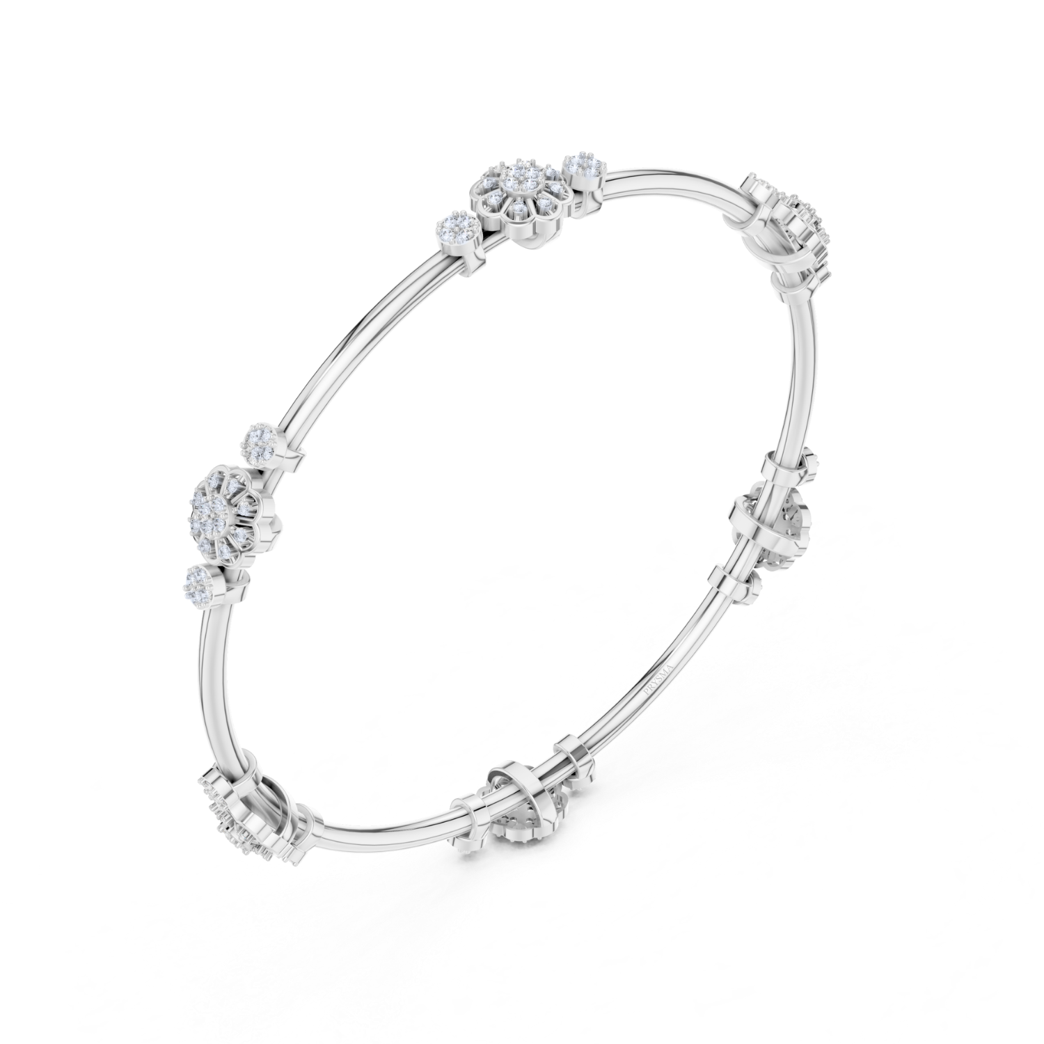 Floral Harmony Diamond Bangle