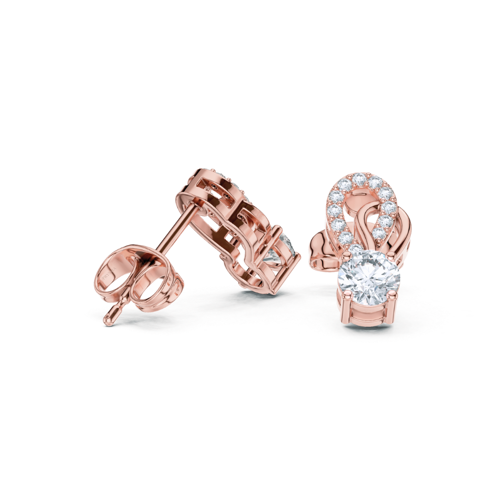 Infinity Loop Diamond Stud Earrings