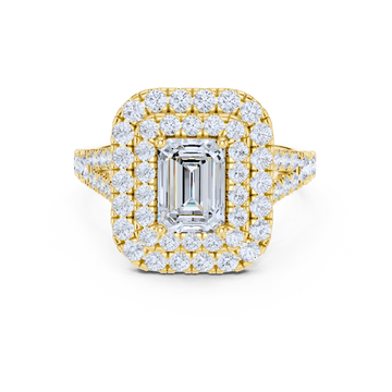 Majestic Double Halo Emerald-Cut Ring