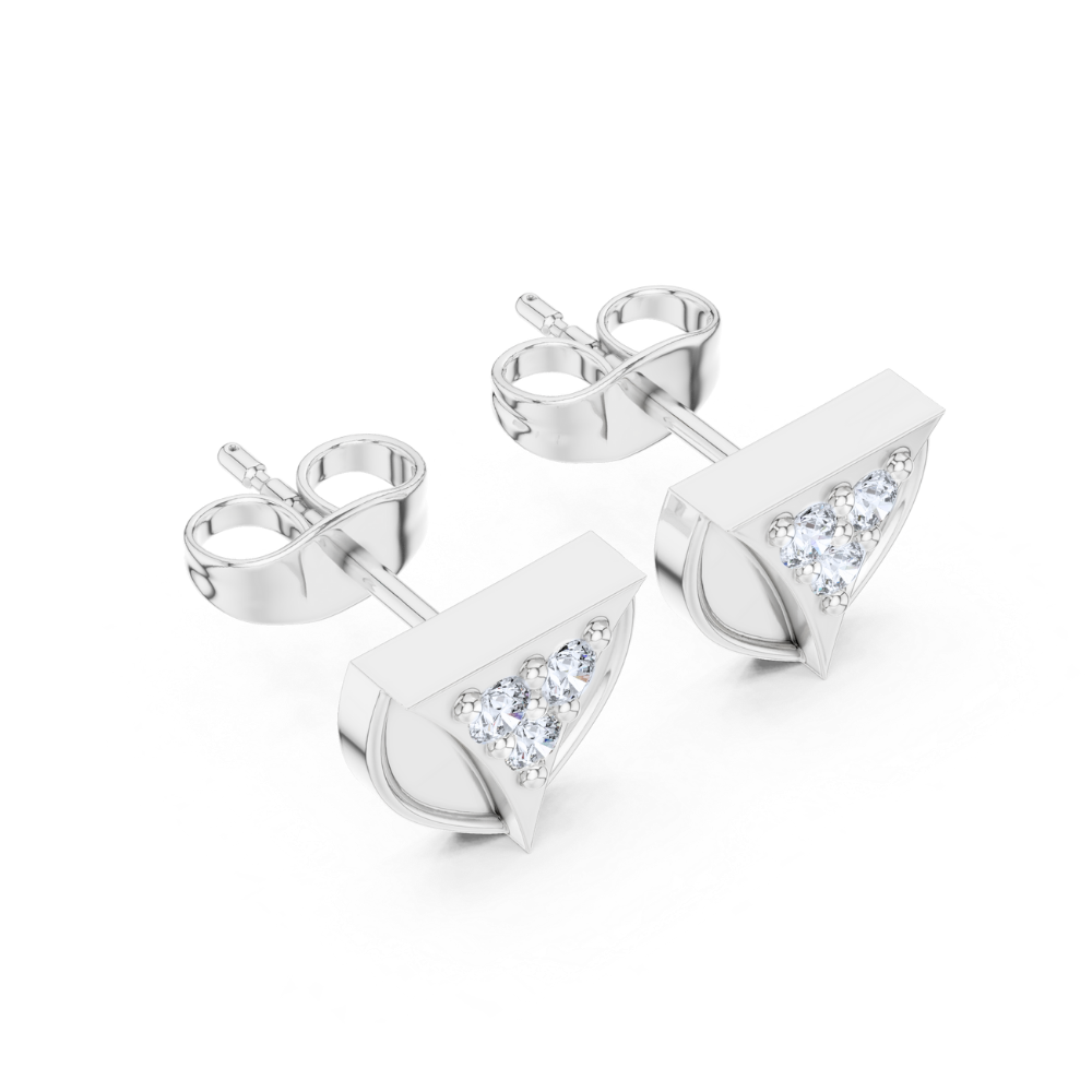 Petal Drop Cluster Diamond Earrings