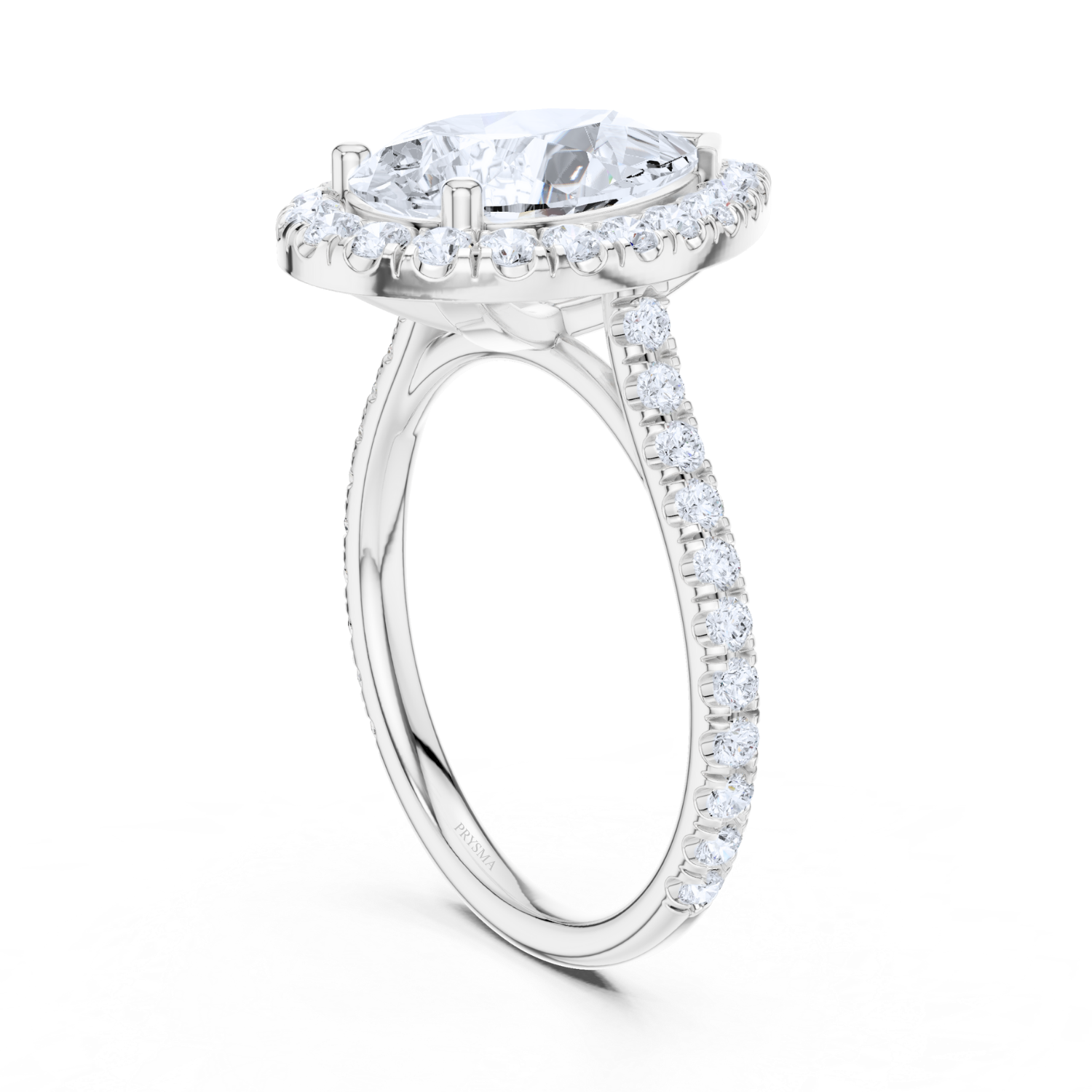 Elegant Halo Pave Diamond  Ring