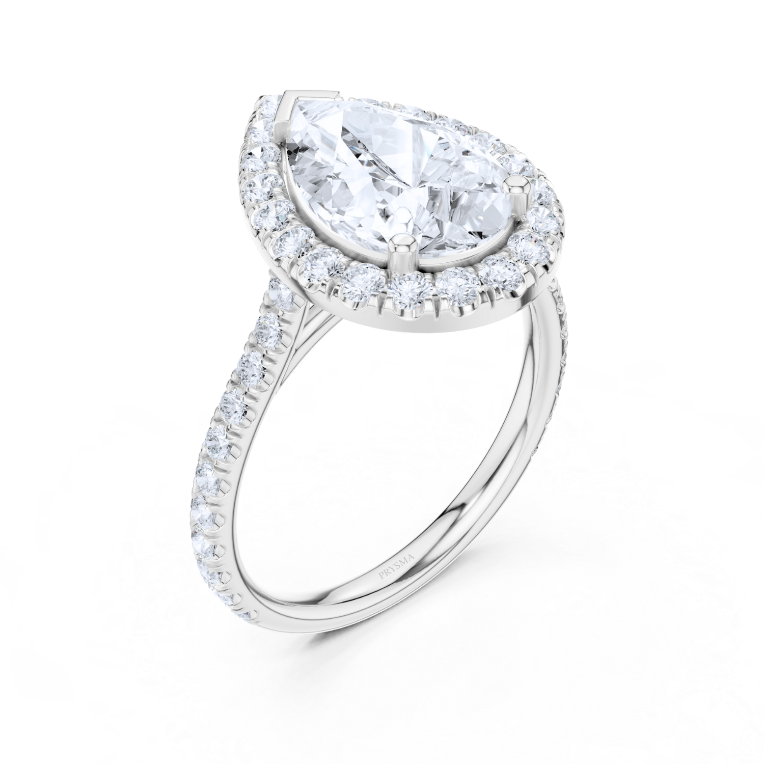 Elegant Halo Pave Diamond  Ring