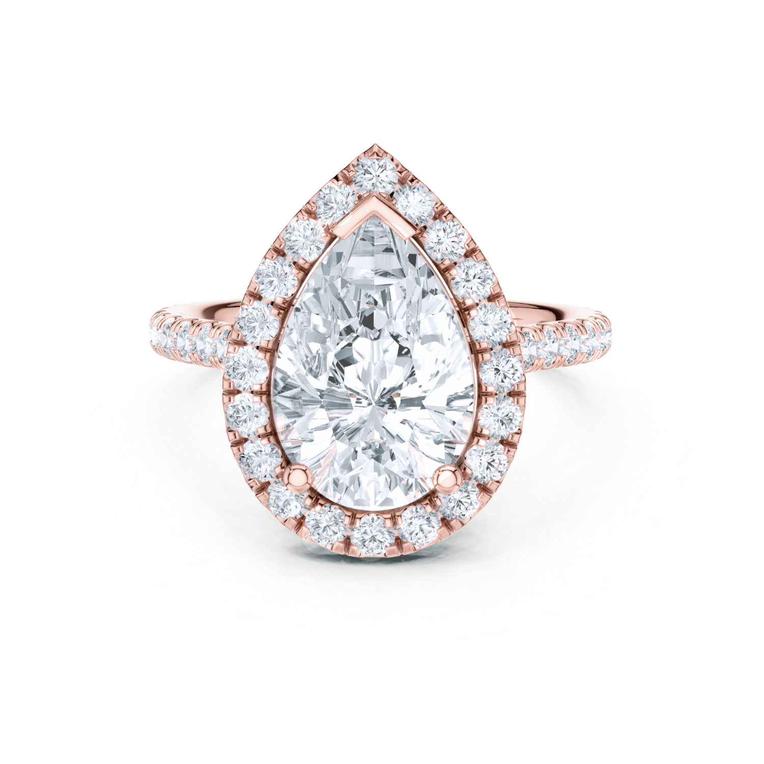 Elegant Halo Pave Diamond  Ring